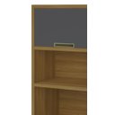 Ver imagem 3 de Armário Paneleiro Torre Quente 1 Porta e 3 Gavetas Imperatriz Freijó com Grafite - Nesher