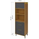 Ver imagem 5 de Armário Paneleiro Torre Quente 1 Porta e 3 Gavetas Imperatriz Freijó com Grafite - Nesher