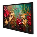 Ver imagem 1 de Quadro Decorativo Floral Luxo Harmonia Das Flores em Moldura Caixa Tacolado Moldura Trad 1cm Preta C