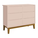 Ver imagem 4 de Jogo de Quarto Infantil Classic Guarda Roupa 2 Portas e Cômoda 6 Gavetas Rosa Fosco com Pés Amadeira