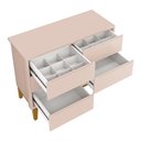 Ver imagem 5 de Jogo de Quarto Infantil Classic Guarda Roupa 2 Portas e Cômoda 6 Gavetas Rosa Fosco com Pés Amadeira