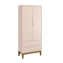 Ver imagem 2 de Jogo de Quarto Infantil Classic Guarda Roupa 2 Portas e Cômoda 6 Gavetas Rosa Fosco com Pés Amadeira
