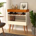 Ver imagem 2 de Aparador Café Drink Off White/caramelo Pés em Madeira Pinus Ofertamo