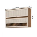 Ver imagem 3 de Armário Aéreo Cozinha 120 Cm Requinte 2 Portas Ripado com Vidro Nature/areia Hp - Henn