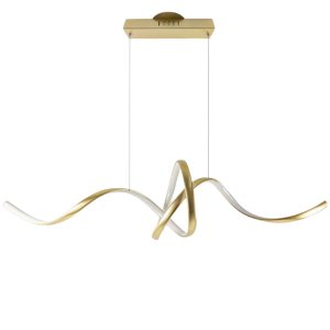Pendente Lace Led 36w 3000k Bivolt (a) 25cm X (l) 100cm X (p) 25cm Alumínio Dourado