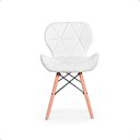 Ver imagem 3 de Kit 10 Cadeiras de Jantar Charles Eames Slim Wood Estofada - Branco