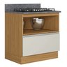 Balcão 1 Porta 1 Gaveta Tampo MDP com Recorte Cooktop 5 Bocas Inova Itatiaia - 2