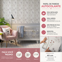 Ver mais imagens de Kit 10 Metros - Papel de Parede Adesivo Floral Vertical Decoração para Quartos