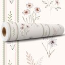 Ver imagem 1 de Kit 10 Metros - Papel de Parede Adesivo Floral Vertical Decoração para Quartos