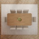 Ver imagem 5 de Conjunto Mesa Olívia 200cm com Vidro 8 Cadeiras Elena Off White/Nature/Caramelo/Creme