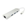 Cabo Adaptador Usb C Macho 3 X Usb 3.0 X Rj45 Femea - 1