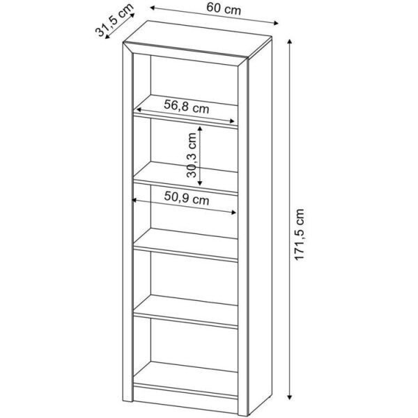 Kit 4 Peças com Escrivaninha, Estante Livreiro, Estante com 2 Portas e Armário Multiuso Baixo - 4