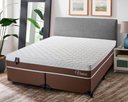 Ver imagem 1 de Conjunto Cama Box King Size Venice 193x203x60 Marrom/Branco c/Molas Ensacadas