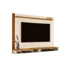 Painel DAV 1,40m Para TV Até 55'' Tampo em MDF Com Bordas Laqueadas e Acabamento Ripado e Nichos Por - 1