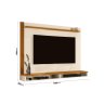 Painel DAV 1,40m Para TV Até 55'' Tampo em MDF Com Bordas Laqueadas e Acabamento Ripado e Nichos Por - 3