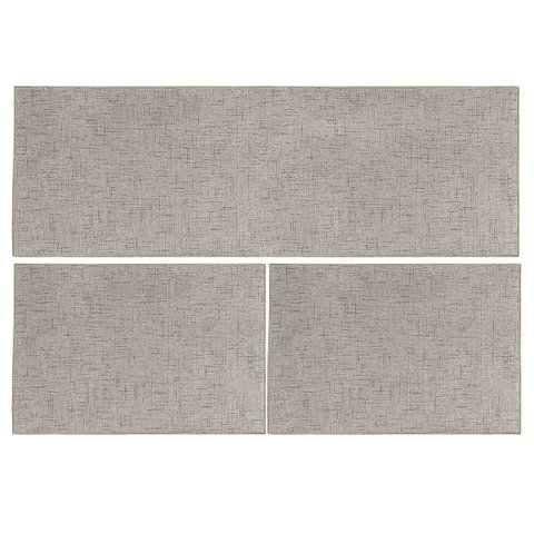 Jogo de Tapete Sisal Sintético Natural 3pçs - Antiderrapante Fastlar