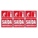 Ver imagem 1 de Combo 6 Placas de Sinalização Saída de Emergência 20x30 Acesso - X-720 F9e