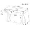 Kit 3 peças com Escrivaninha, Armário Multiuso Baixo e Estante Livreio com 2 Portas - 4