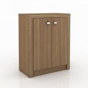 Ver imagem 6 de Conjunto 3 Peças com Escrivaninha, Armário Multiuso Baixo e Estante Livreio com 2 Portas Marrom