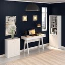 Ver imagem 1 de Conjunto 3 Peças com Escrivaninha, Armário Multiuso Baixo e Estante Livreio com 2 Portas Branco