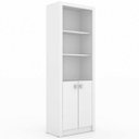 Ver imagem 7 de Conjunto 3 Peças com Escrivaninha, Armário Multiuso Baixo e Estante Livreio com 2 Portas Branco