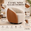 Ver imagem 4 de Kit 2 Poltrona Giratória 360° Orgânica Bouclé Sala Nuvem:Bouclê/Courino Sintético/ Bege Detalhe Marr