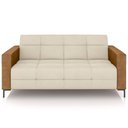 Ver imagem 3 de Sofá 2 Lugares Sala Living Industrial 160cm Senna K01 Couríssimo Whisky Veludo Bege - Lyam Decor