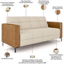 Ver imagem 4 de Sofá 2 Lugares Sala Living Industrial 160cm Senna K01 Couríssimo Whisky Veludo Bege - Lyam Decor