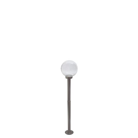 Poste de Jardim P10/b15 de 1,30m com Globo de Vidro Transparente 15x30 Marrom