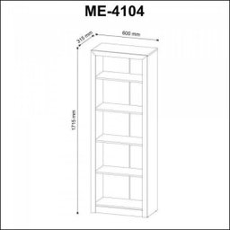 Kit 2 Peças com Escrivaninha Me4107 90cm e Estante 4 Prateleiras Me4104 - 5