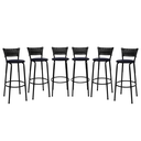Ver imagem 1 de Kit 6 Banquetas para Bancada Banco Alto Junco Preto Balcão Cozinha Gourmet Bar Área de Lazer Piscina