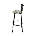 Ver imagem 2 de Banqueta Alta Preta Hawai Marrom para Cozinha com Assento Estampado:floral Orquídea