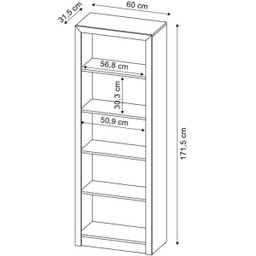 Kit 2 Peças com Escrivaninha Me4107 90cm e Estante 4 Prateleiras Me4104 - 3