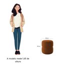 Ver imagem 4 de Kit 2 Puff Decorativo Estofado para Sala de Estar Bali Bouclé Terracota