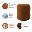 Ver imagem 6 de Kit 2 Puff Decorativo Estofado para Sala de Estar Bali Bouclé Terracota