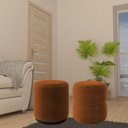 Ver imagem 2 de Kit 2 Puff Decorativo Estofado para Sala de Estar Bali Bouclé Terracota