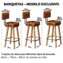 Ver imagem 2 de 2 Banquetas com Encosto para Bancada de Cozinha Estofada Resistente
