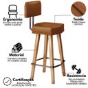 Ver imagem 4 de 2 Banquetas com Encosto para Bancada de Cozinha Estofada Resistente
