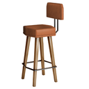 Ver imagem 5 de 2 Banquetas com Encosto para Bancada de Cozinha Estofada Resistente