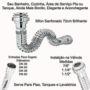 Ver imagem 5 de Novo Sifão Cromado Sanfonado de Pia e Tanque Para Cozinha e Banheiro 72cm