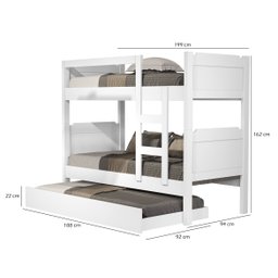 Beliche Bibox Treliche Cama Auxiliar 100% Mdf Top Star Forte: Branco - 2