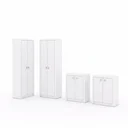 Ver imagem 7 de Kit 4 Armários Multiuso para Escritório com 2 Armários Baixo e 2 Armários Alto Branco