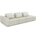Ver imagem 1 de Sofá Ilha com Puff para Sala Living 335cm Amber M03 Bouclê Bege Claro - Lyam Decor