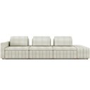 Ver imagem 3 de Sofá Ilha com Puff para Sala Living 335cm Amber M03 Bouclê Bege Claro - Lyam Decor
