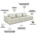 Ver imagem 4 de Sofá Ilha com Puff para Sala Living 335cm Amber M03 Bouclê Bege Claro - Lyam Decor