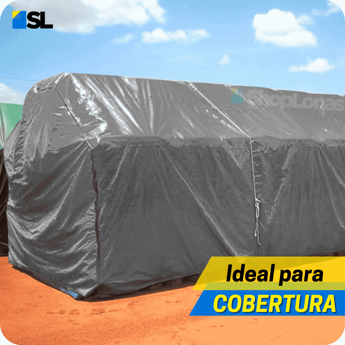 Lona Blackout Impermeável Prata/Preto 300 Micras Shoplonas Multiuso Polietileno - 300 Micras Prata/P - 4