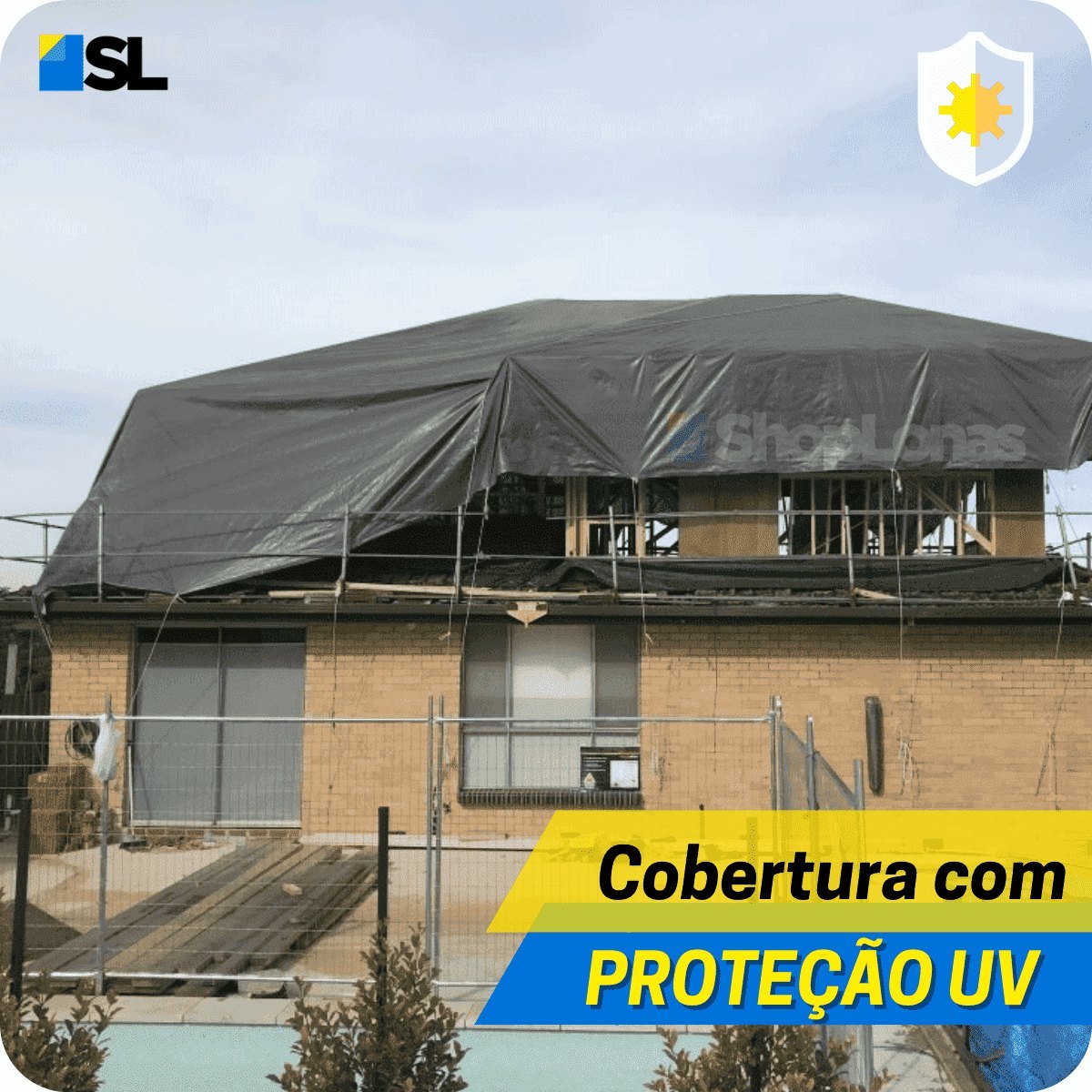 Lona Blackout Impermeável Prata/Preto 300 Micras Shoplonas Multiuso Polietileno - 300 Micras Prata/P - 7
