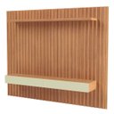 Ver imagem 2 de Painel Tv Ripado 2,23m com 2 Gavetas Dalla Costa 100% Mdf: Freijó com Off White