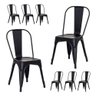 Kit 8 Cadeiras Tolix Iron Ferro Preta Fosca Aço Industrial Sala Cozinha Jantar Bar - 2