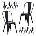 Ver imagem 2 de Kit 8 Cadeiras Tolix Iron Ferro Preta Fosca Aço Industrial Sala Cozinha Jantar Bar